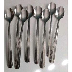 Set of 8 Stainless Steel Long Handle Ice Tea Spoons Coffee Stirring Spoons
